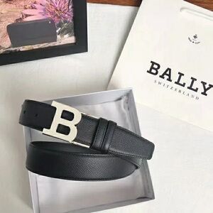 Bally Black Belt with Gold B Buckle